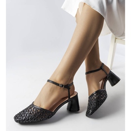 Black openwork high heel sandals from Werina 1