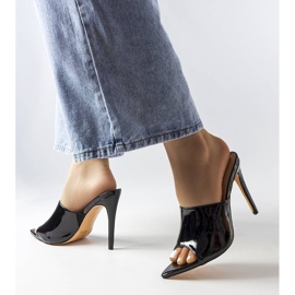 Black patent leather sandals from Wasima 2