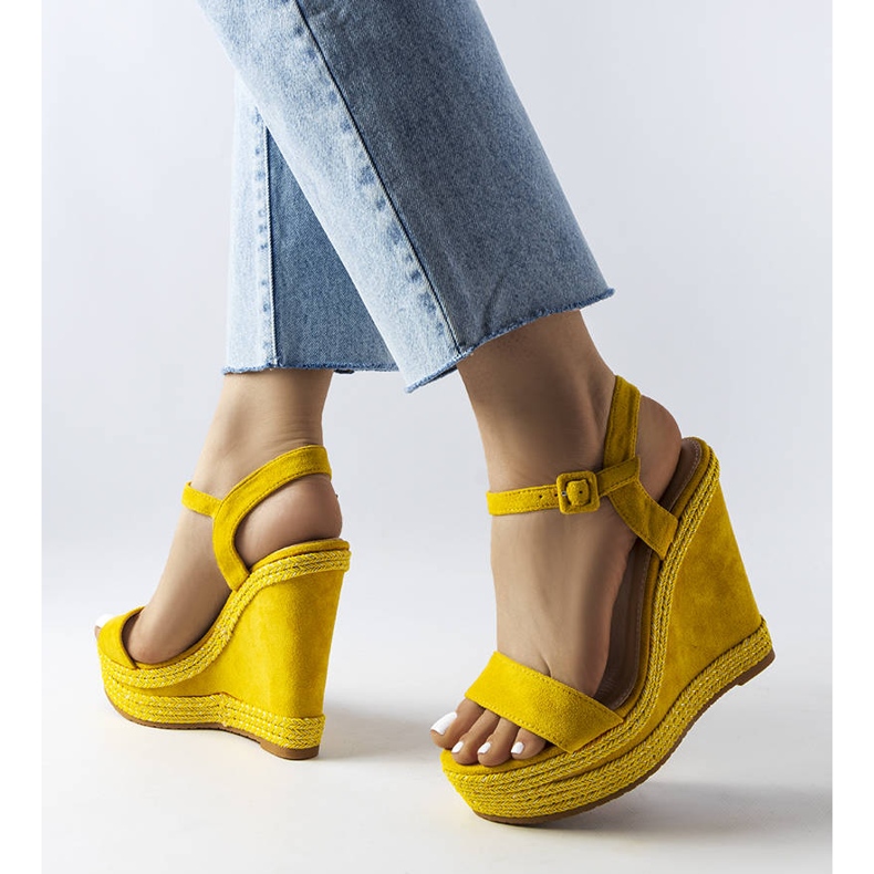 Yellow wedge sandals from Inala 1