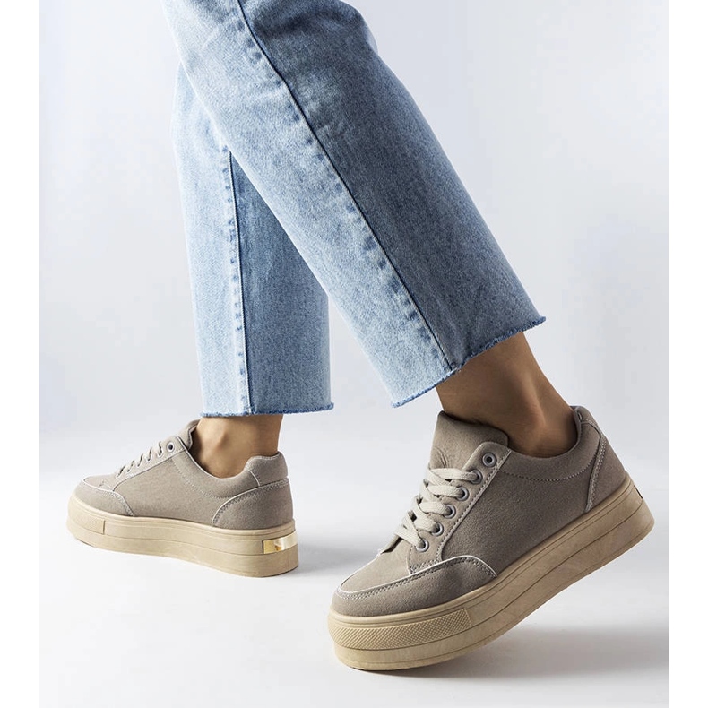 Gray platform sneakers from Amathymes grey 2