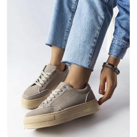 Gray platform sneakers from Amathymes grey 1