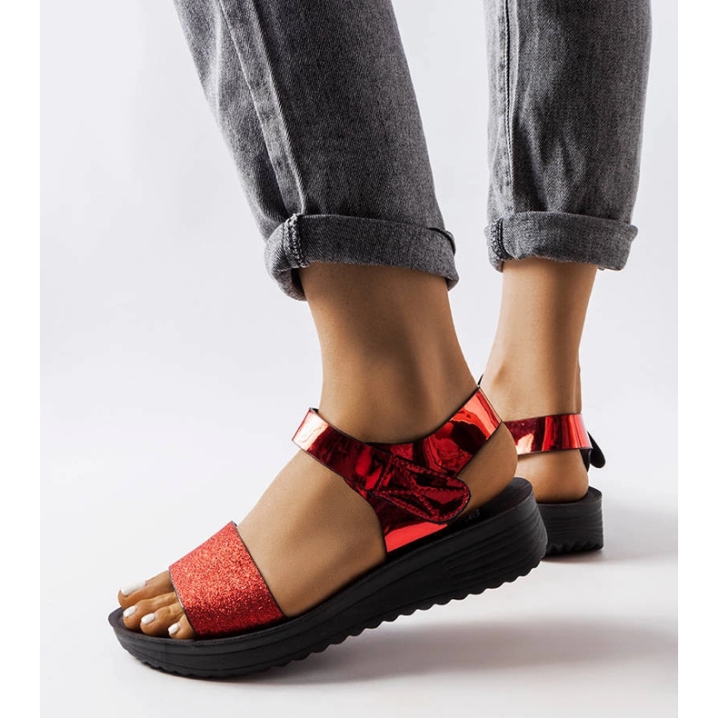 Red Blask wedge sandals 1