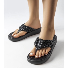 Inna Black woven Zula flip flops 1