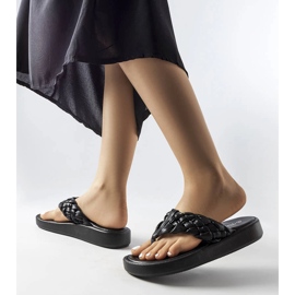 Inna Black woven Zula flip flops 2