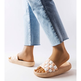 Beige rubber platform slides from Elin 2