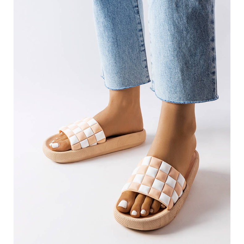 Beige rubber platform slides from Elin 1