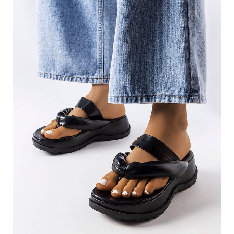Inna Black chunky flip-flops from Lupi 1