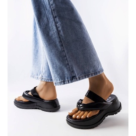 Inna Black chunky flip-flops from Lupi 2