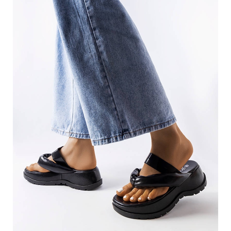 Inna Black chunky flip-flops from Lupi 2