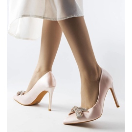 Inna Pink pins with a satin finish with a Madonna bow 1 Inna Pink pins with a satin finish with a Madonna bow 1