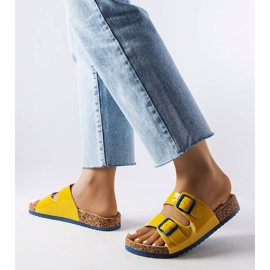 Yellow cork slides with buckles from Lee Cooper LCW-22-35-1158L 1