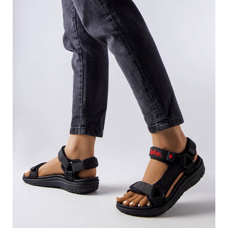Black velcro sandals from Lee Cooper LCW-23-34-0961L 1
