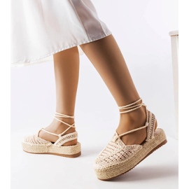 Beige lace-up espadrilles from Partenia 1
