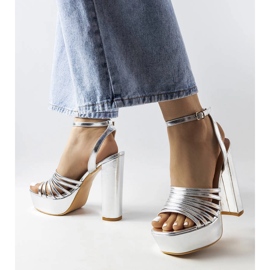Silver chunky sandals from Ariande 1