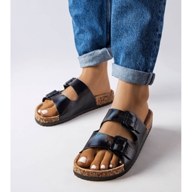 Black cork sliders with buckles from Lee Cooper LCW-22-35-1154L 1