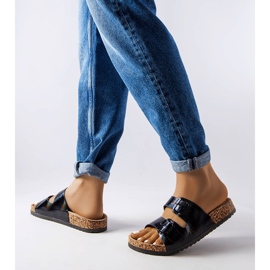 Black cork sliders with buckles from Lee Cooper LCW-22-35-1154L 2