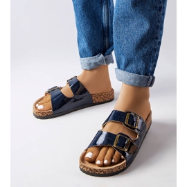 Blue cork slides with buckles from Lee Cooper LCW-22-35-1157L 1