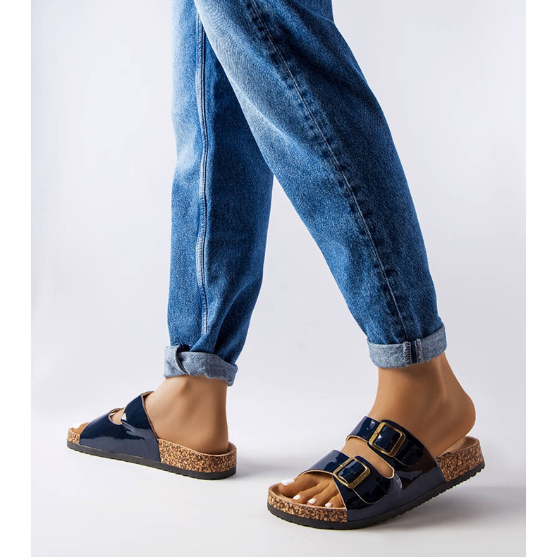 Blue cork slides with buckles from Lee Cooper LCW-22-35-1157L 2