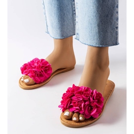 Alfrida pink slippers with flowers 1