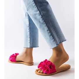 Alfrida pink slippers with flowers 2