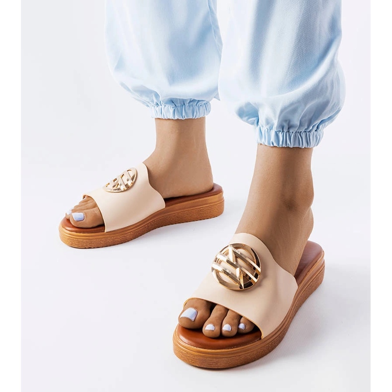 Beige platform slides from Michelle 1