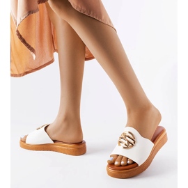 Michelle white platform sandals 2
