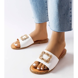 Miriam white sliders with decoration 1