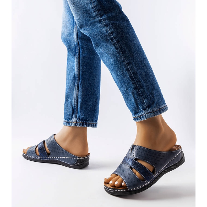 Blue light wedge slippers from Oliwia 1