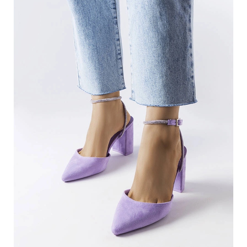 Purple heel pumps from Stella violet 1
