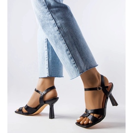 Karolina black high heel sandals with belt 1 Karolina black high heel sandals with belt 1