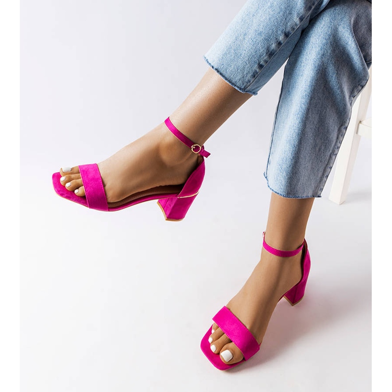 Dara pink low heel sandals 1