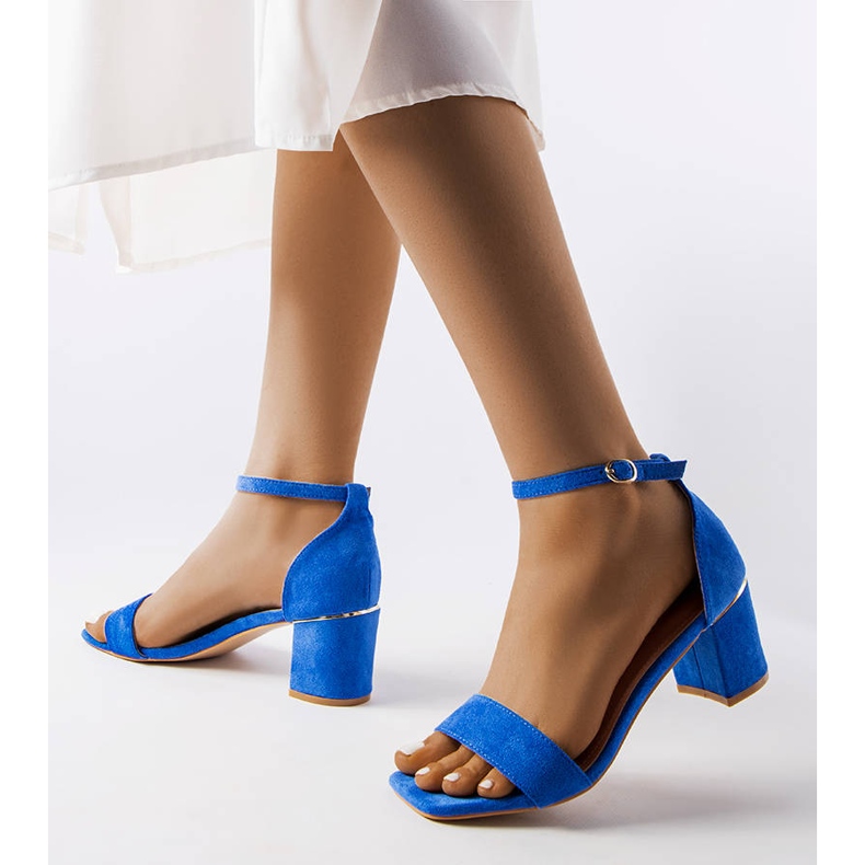 Dara blue low heel sandals 1