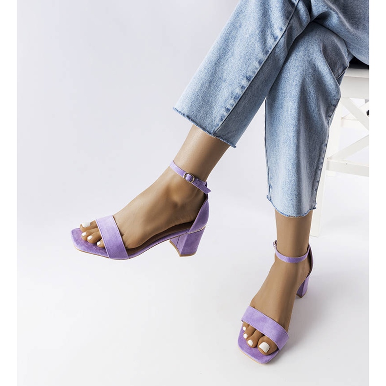 Dara purple low heel sandals violet 1