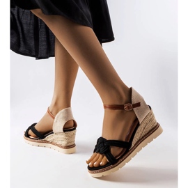 Arabela black wedge sandals 1