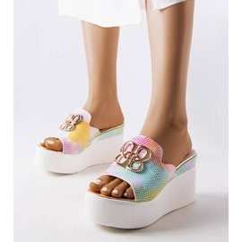 Havanna rainbow wedge sliders multicolored 1