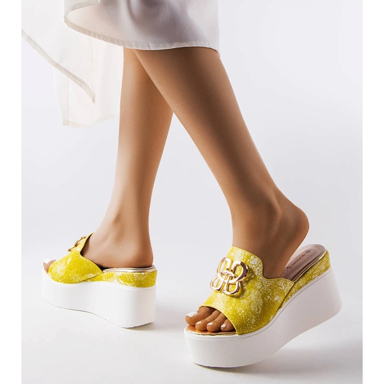 Goodin Yellow Havanna wedge sandals 2 Goodin Yellow Havanna wedge sandals 2