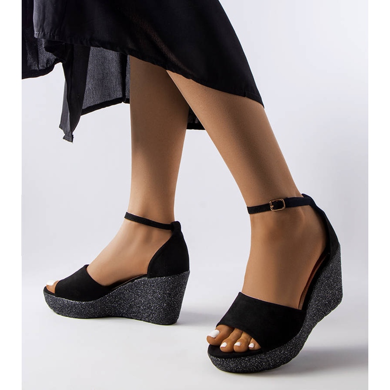 Black wedge sandals from Allis 1