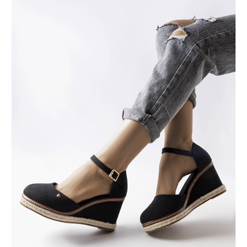 Black wedge espadrilles from Adelinda 1
