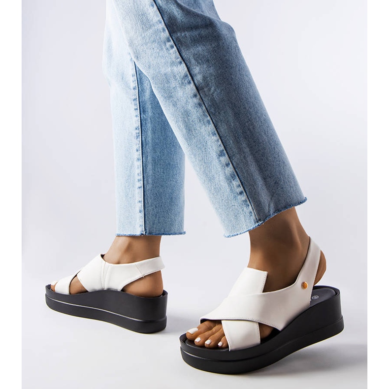 White wedge sandals from Adelina 1