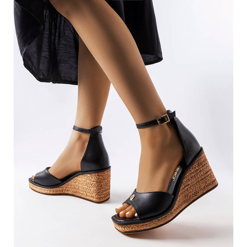 Black wedge sandals from Karino 1
