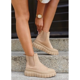 Dark beige sports women's Chelsea boots 1