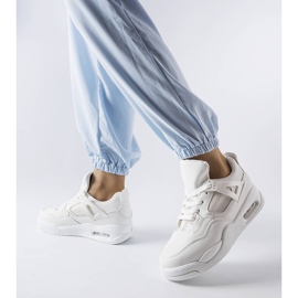 White sneakers from Malas combined materials 1