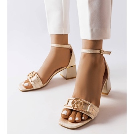 Inna Golden Helmi low heel sandals beige 1