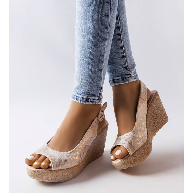 Beige wedge sandals from Jarmila 1