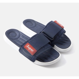 Alley men's navy blue adjustable slides 1