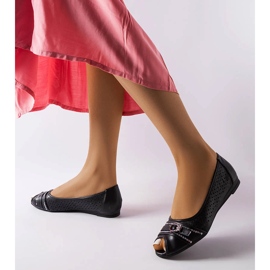 Black openwork ballerinas with rhinestones from Creek 1