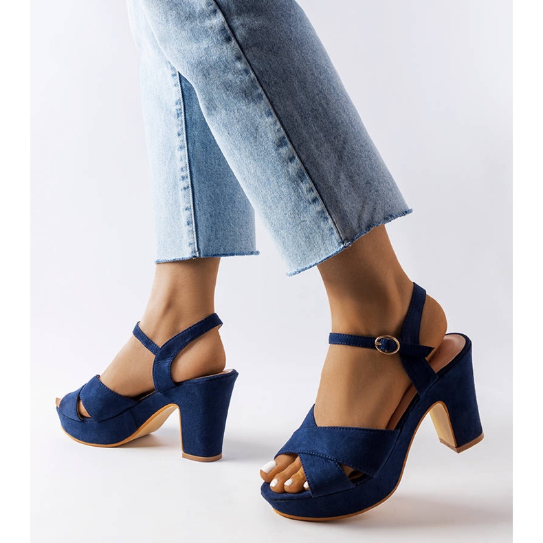 Blue heeled sandals from Nile 1