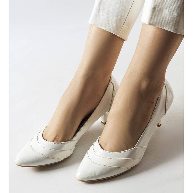 Beige high heel pumps DD823 Bianco 1