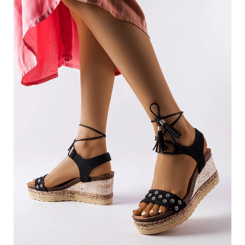 Tahoe black wedge espadrilles 1