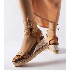 Tahoe caramel wedge espadrilles beige 1